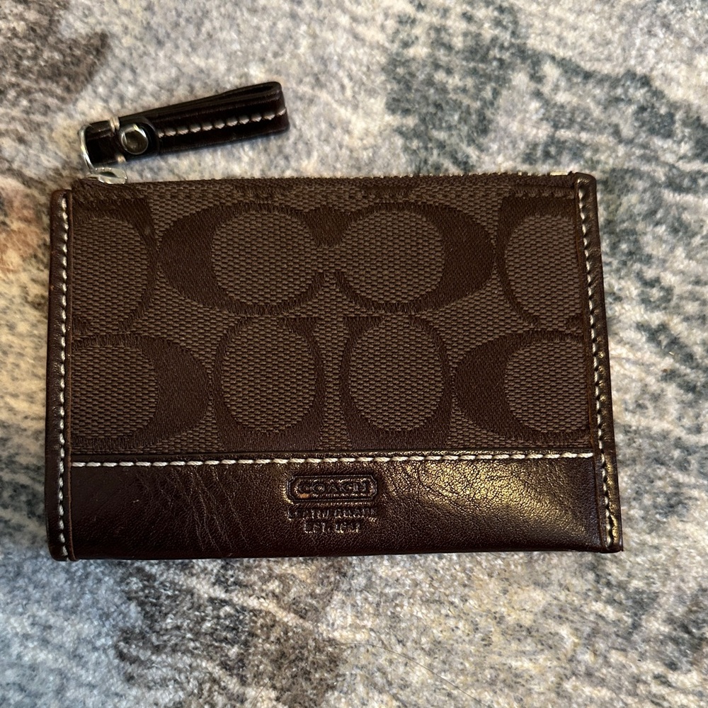 Coach Dark Brown Signature Card Holder